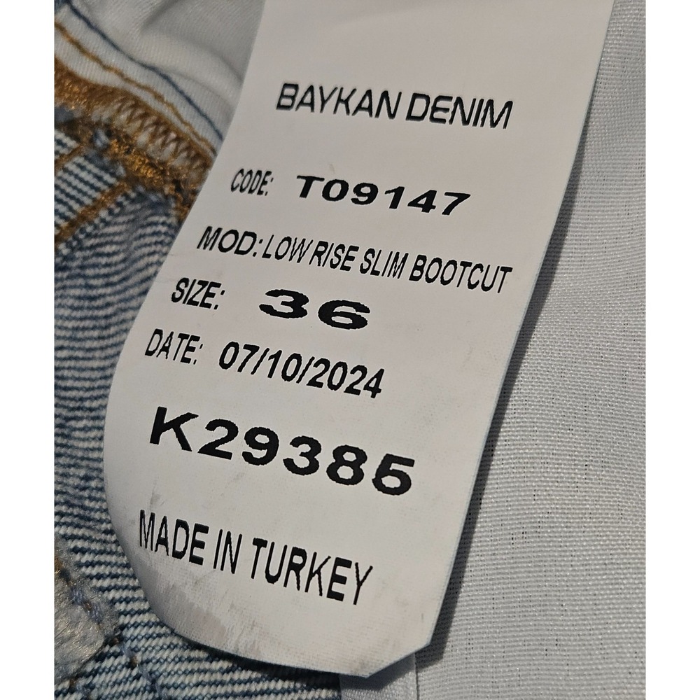 Baykan Denim Sample Ribbon Jeans 1 of a Kind Bow Pattern Coquette Y2K Balletcore - Picture 5 of 10